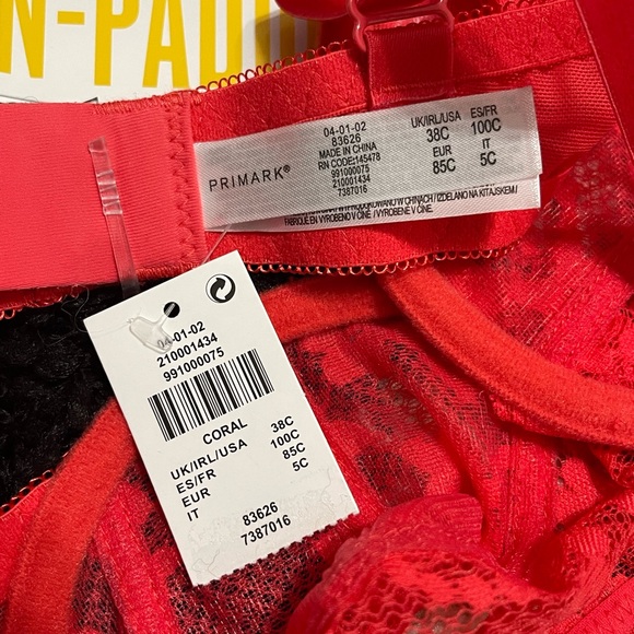 NWT Sexy Women’s Size 38C Secret Possessions Non-padded Lace Bra In Bright Red - Picture 8 of 10